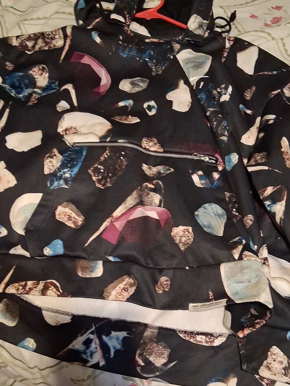 Nike Hooded Pullover with Black, Cream and Blue Gemstone Print